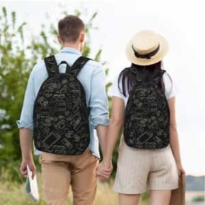 Black Backpack With Gaming Graphics For Men Or Women